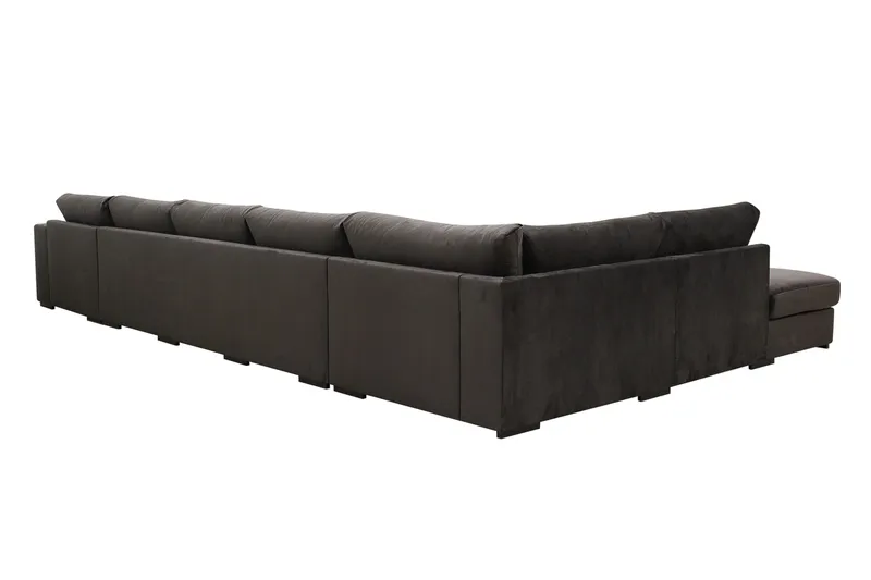 Grande 6-sits U-Soffa med Divan Höger - Mörkgrå Sammet - Products - Möbler - Soffa - Sammetssoffa