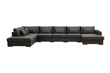 Grande 6-sits U-Soffa med Divan Höger - Mörkgrå Sammet - Products - Möbler - Soffa - Sammetssoffa
