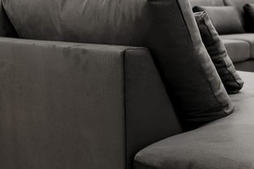 Grande 6-sits U-Soffa med Divan Höger - Mörkgrå Sammet - Products - Möbler - Soffa - Sammetssoffa