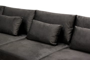Grande 6-sits U-Soffa med Divan Höger - Mörkgrå Sammet - Products - Möbler - Soffa - Sammetssoffa