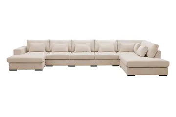 Grande 6-sits U-Soffa med Divan Vänster - Beige Manchester - Products - Möbler - Soffa - U-soffa