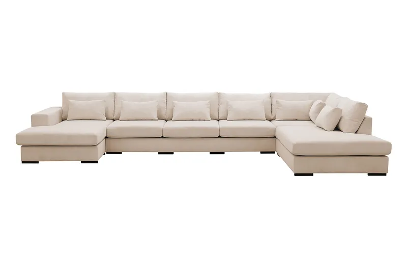 Grande 6-sits U-Soffa med Divan Vänster - Beige Manchester - Products - Möbler - Soffa - U-soffa