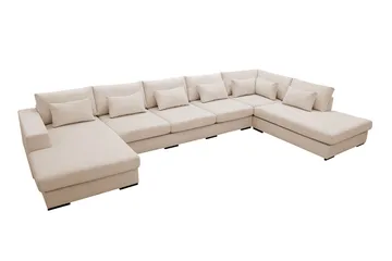 Grande 6-sits U-Soffa med Divan Vänster - Beige Manchester - Products - Möbler - Soffa - U-soffa