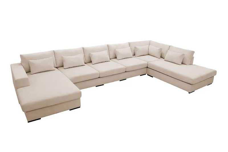 Grande 6-sits U-Soffa med Divan Vänster - Beige Manchester - Products - Möbler - Soffa - U-soffa