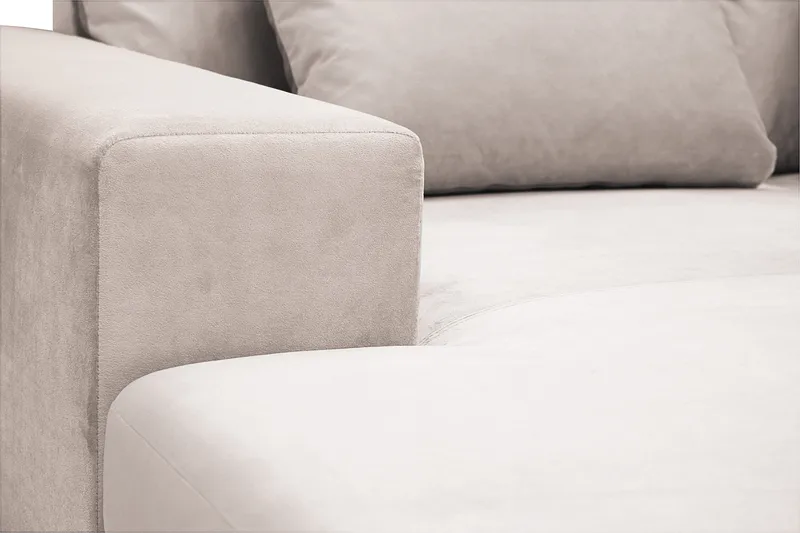 Grande 6-sits U-Soffa med Divan Vänster - Beige Sammet - Products - Möbler - Soffa - Sammetssoffa