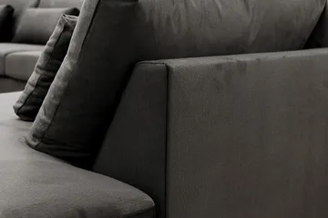 Grande 6-sits U-Soffa med Divan Vänster - Mörkgrå Sammet - Products - Möbler - Soffa - Sammetssoffa