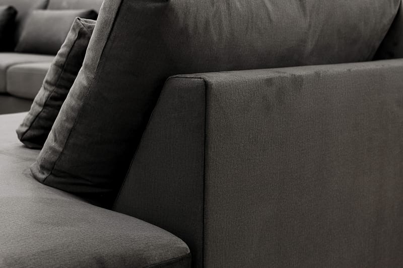 Grande 6-sits U-Soffa med Divan Vänster - Mörkgrå Sammet - Products - Möbler - Soffa - Sammetssoffa