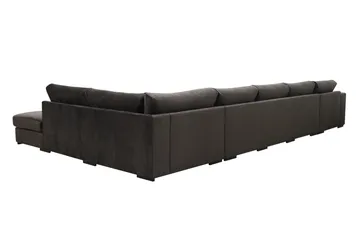 Grande 6-sits U-Soffa med Divan Vänster - Mörkgrå Sammet - Products - Möbler - Soffa - Sammetssoffa
