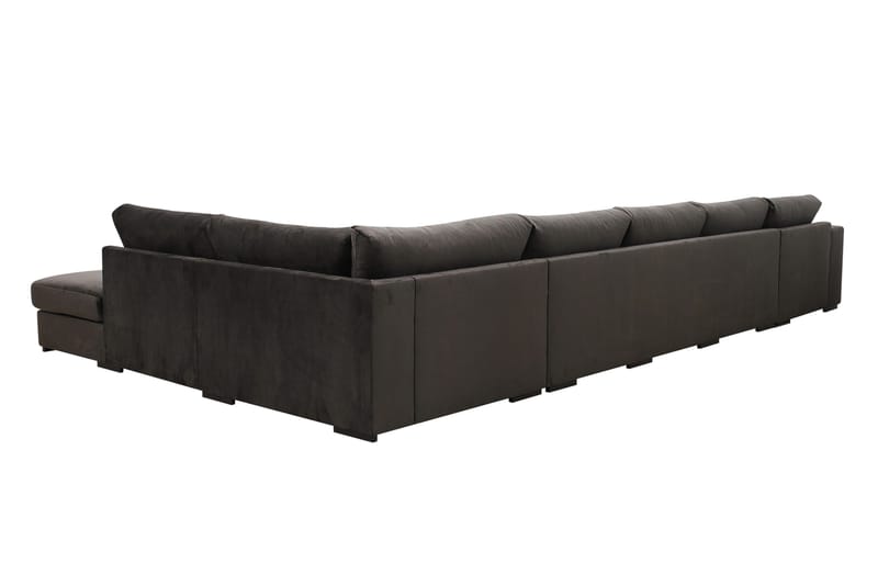 Grande 6-sits U-Soffa med Divan Vänster - Mörkgrå Sammet - Products - Möbler - Soffa - Sammetssoffa