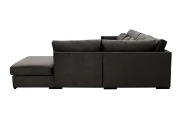 Grande 6-sits U-Soffa med Divan Vänster - Mörkgrå Sammet - Products - Möbler - Soffa - Sammetssoffa