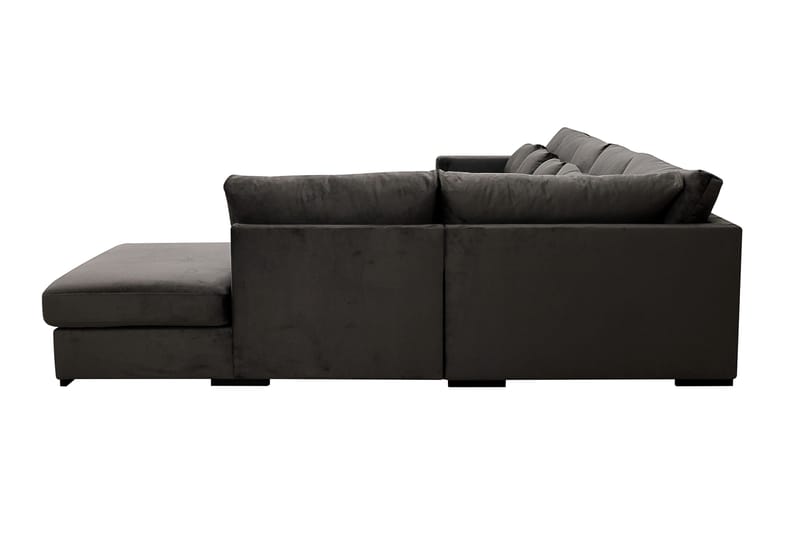 Grande 6-sits U-Soffa med Divan Vänster - Mörkgrå Sammet - Products - Möbler - Soffa - Sammetssoffa