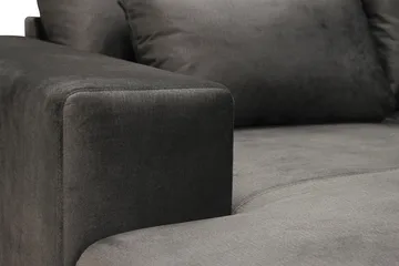 Grande 6-sits U-Soffa med Divan Vänster - Mörkgrå Sammet - Products - Möbler - Soffa - Sammetssoffa