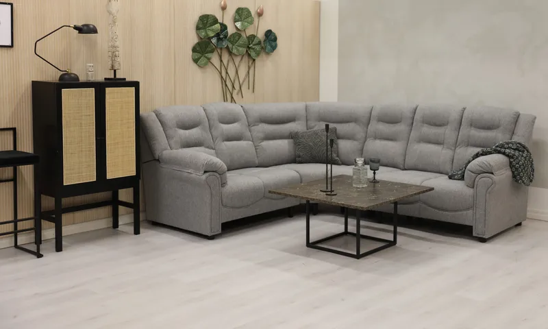 Hörnsoffa grå 5-sits - Peking - Grå - Products - Möbler - Soffa - Hörnsoffa