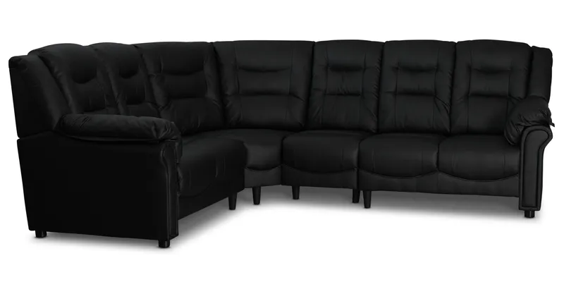 Hörnsoffa svart konstläder 5-sits - Peking - Svart - Products - Möbler - Soffa - Hörnsoffa