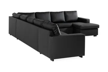 Crazy 7-sits Högervänd U-formad XX-Large Hörnsoffa med divan i Konstläder - Svart - Products - Möbler - Soffa - Hörnsoffa - Hörnsoffa med divan