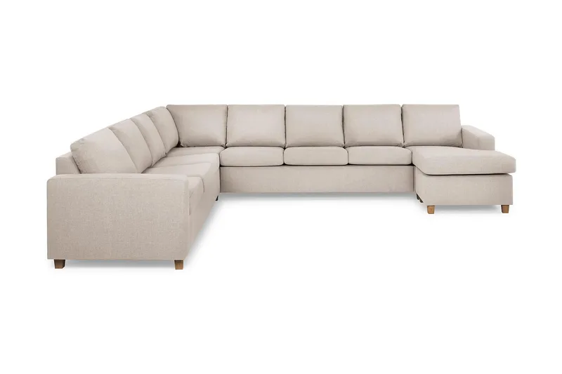 Crazy 7-sits Högervänd U-formad XX-Large Hörnsoffa med divan i Tyg - Beige - Products - Möbler - Soffa - Hörnsoffa - Hörnsoffa med divan