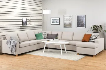 Crazy 7-sits Högervänd U-formad XX-Large Hörnsoffa med divan i Tyg - Beige - Products - Möbler - Soffa - Hörnsoffa - Hörnsoffa med divan