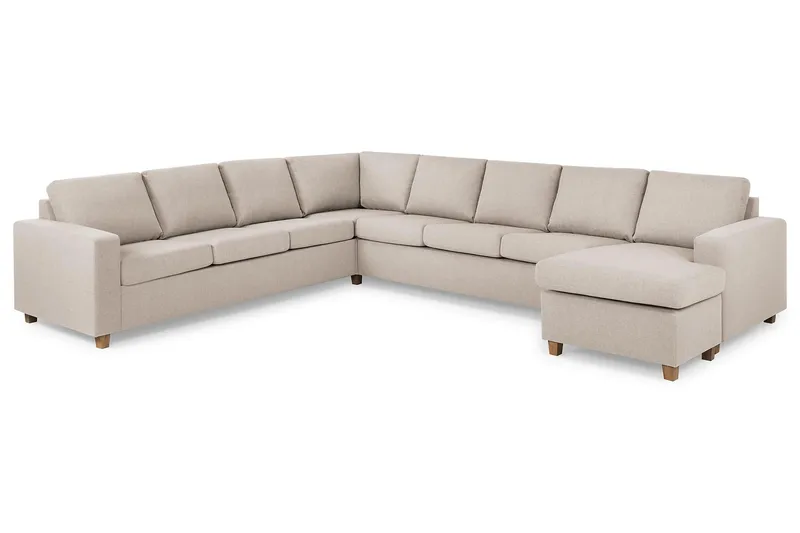 Crazy 7-sits Högervänd U-formad XX-Large Hörnsoffa med divan i Tyg - Beige - Products - Möbler - Soffa - Hörnsoffa - Hörnsoffa med divan