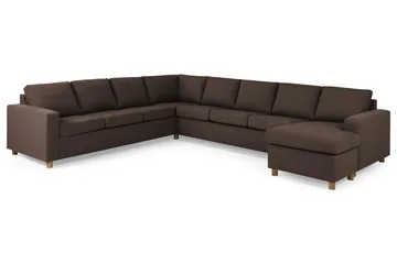 Crazy 7-sits Högervänd U-formad XX-Large Hörnsoffa med divan i Tyg - Brun - Products - Möbler - Soffa - Hörnsoffa - Hörnsoffa med divan