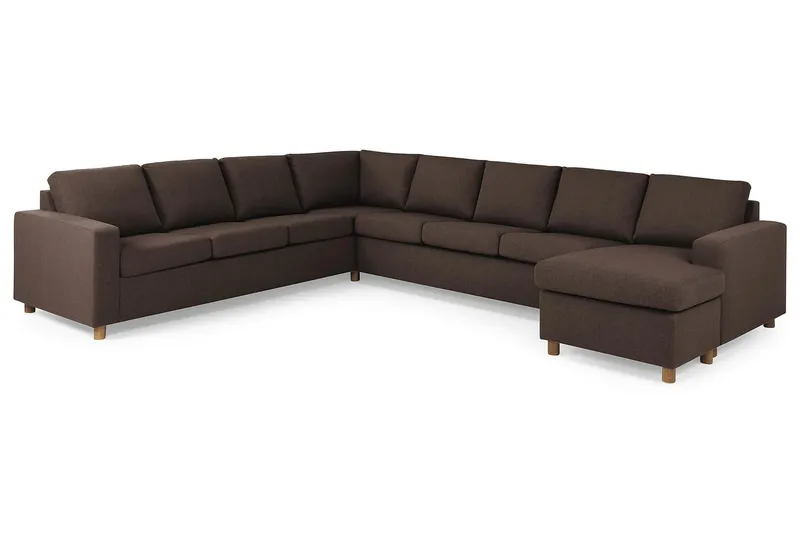 Crazy 7-sits Högervänd U-formad XX-Large Hörnsoffa med divan i Tyg - Brun - Products - Möbler - Soffa - Hörnsoffa - Hörnsoffa med divan