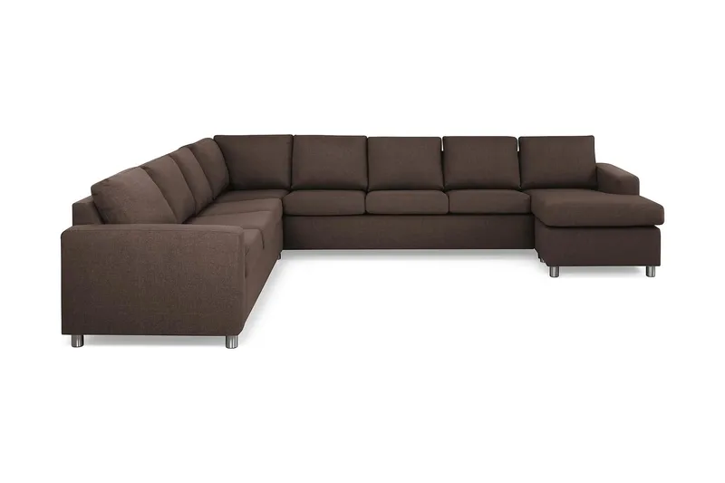 Crazy 7-sits Högervänd U-formad XX-Large Hörnsoffa med divan i Tyg - Brun - Products - Möbler - Soffa - Hörnsoffa - Hörnsoffa med divan