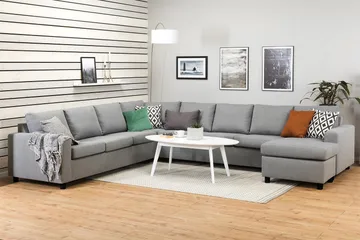 Crazy 7-sits Högervänd U-formad XX-Large Hörnsoffa med divan i Tyg - Grå - Products - Möbler - Soffa - Hörnsoffa - Hörnsoffa med divan