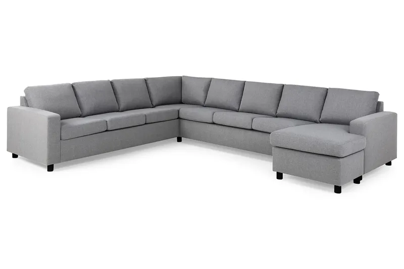 Crazy 7-sits Högervänd U-formad XX-Large Hörnsoffa med divan i Tyg - Grå - Products - Möbler - Soffa - Hörnsoffa - Hörnsoffa med divan