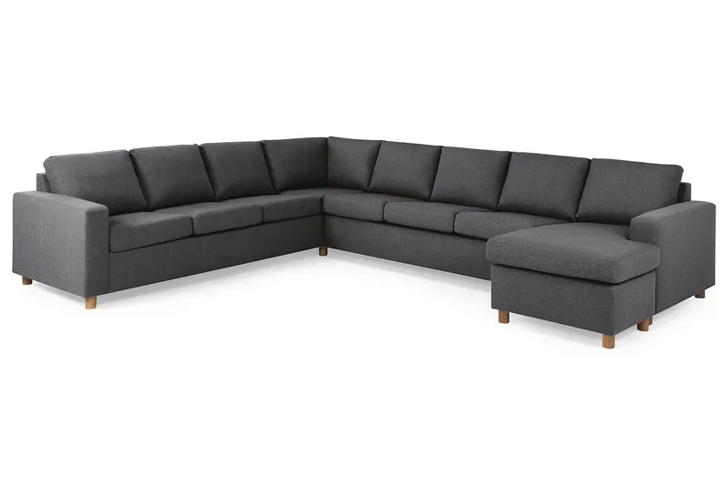 Crazy 7-sits Högervänd U-formad XX-Large Hörnsoffa med divan i Tyg - Mörkgrå - Products - Möbler - Soffa - Hörnsoffa - Hörnsoffa med divan