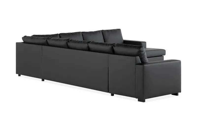 Crazy 7-sits Vändbar U-formad XX-Large Hörnsoffa med divan i Konstläder - Svart - Products - Möbler - Soffa - Hörnsoffa