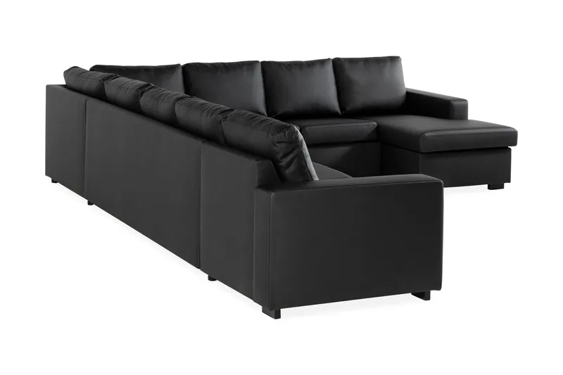 Crazy 7-sits Vändbar U-formad XX-Large Hörnsoffa med divan i Konstläder - Svart - Products - Möbler - Soffa - Hörnsoffa