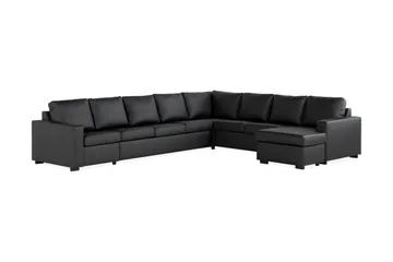 Crazy 7-sits Vändbar U-formad XX-Large Hörnsoffa med divan i Konstläder - Svart - Products - Möbler - Soffa - Hörnsoffa