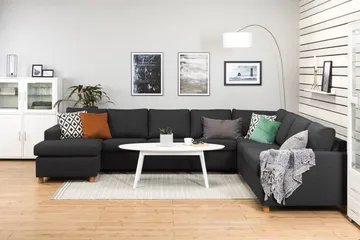 Crazy 7-sits Vändbar U-formad XX-Large Hörnsoffa med divan i Tyg - Antracit - Products - Möbler - Soffa - Hörnsoffa