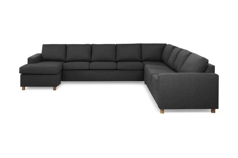 Crazy 7-sits Vändbar U-formad XX-Large Hörnsoffa med divan i Tyg, Antracit