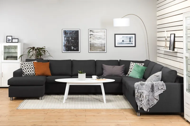 Crazy 7-sits Vändbar U-formad XX-Large Hörnsoffa med divan i Tyg - Antracit - Products - Möbler - Soffa - Hörnsoffa