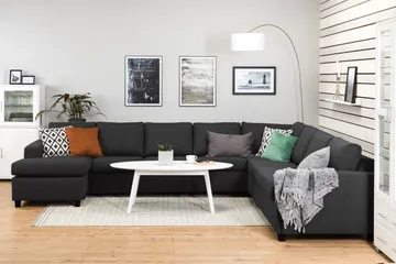 Crazy 7-sits Vändbar U-formad XX-Large Hörnsoffa med divan i Tyg - Antracit - Products - Möbler - Soffa - Hörnsoffa