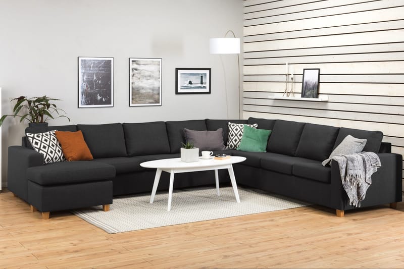 Crazy 7-sits Vändbar U-formad XX-Large Hörnsoffa med divan i Tyg - Antracit - Products - Möbler - Soffa - Hörnsoffa