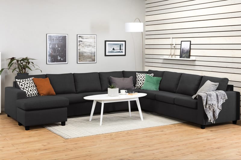 Crazy 7-sits Vändbar U-formad XX-Large Hörnsoffa med divan i Tyg - Antracit - Products - Möbler - Soffa - Hörnsoffa