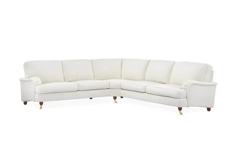 Howard Lyx 6-sits Högervänd L-formad Hörnsoffa i Bouclé - Vit - Products - Möbler - Soffa - Hörnsoffa