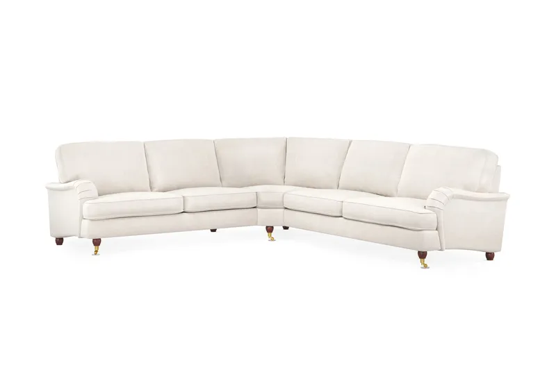 Howard Lyx 6-sits Högervänd L-formad Hörnsoffa i Sammet - Krämvit - Products - Möbler - Soffa - Hörnsoffa