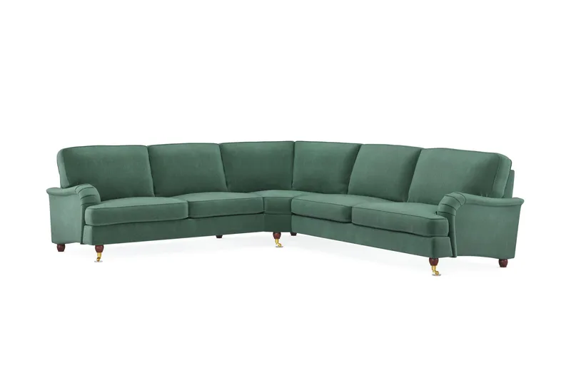 Howard Lyx 6-sits Högervänd L-formad Hörnsoffa i Sammet - Mörkgrön - Products - Möbler - Soffa - Hörnsoffa