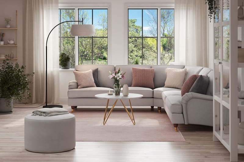 Howard Lyx 6-sits Högervänd L-formad Hörnsoffa i Tyg - Ljusgrå - Products - Möbler - Soffa - Hörnsoffa