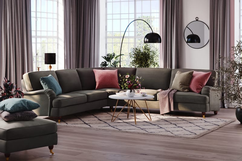 Howard Lyx 6-sits Vänstervänd L-formad Hörnsoffa i Manchester - Mörkgrå - Products - Möbler - Soffa - Hörnsoffa