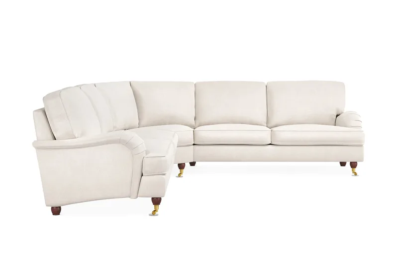 Howard Lyx 6-sits Vänstervänd L-formad Hörnsoffa i Sammet - Krämvit - Products - Möbler - Soffa - Hörnsoffa