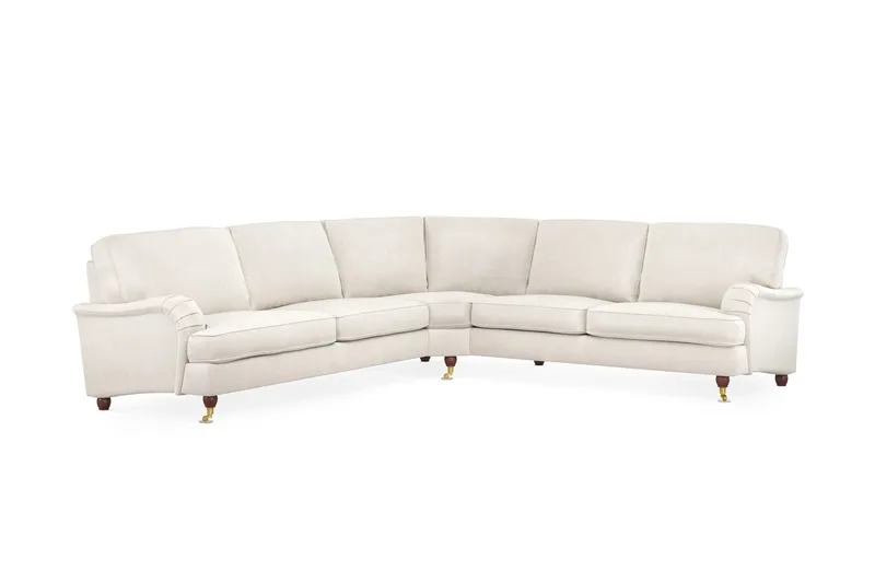 Howard Lyx 6-sits Vänstervänd L-formad Hörnsoffa i Sammet - Krämvit - Products - Möbler - Soffa - Hörnsoffa