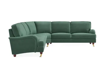 Howard Lyx 6-sits Vänstervänd L-formad Hörnsoffa i Sammet - Mörkgrön - Products - Möbler - Soffa - Hörnsoffa