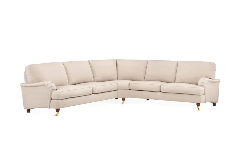 Howard Lyx 6-sits Vänstervänd L-formad Hörnsoffa i Tyg - Beige - Products - Möbler - Soffa - Hörnsoffa