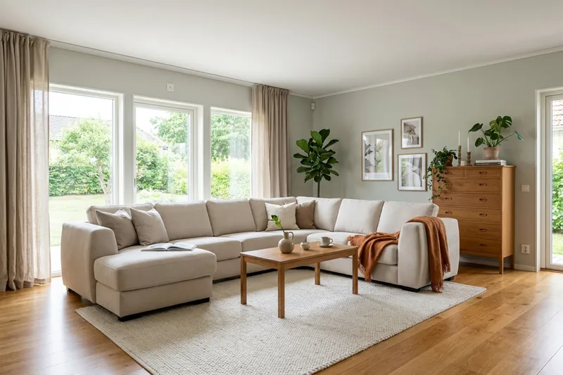 Optus 5-sits Hörnsoffa med divan vändbar - Beige - Products - Möbler - Soffa - Hörnsoffa