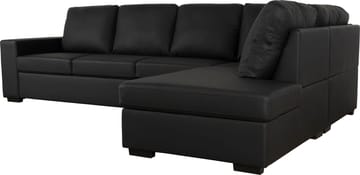 Solna soffa i svart PU öppet avslut 3A - Svart - Products - Möbler - Soffa - Hörnsoffa