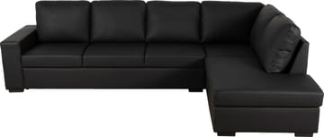 Solna soffa i svart PU öppet avslut 3A - Svart - Products - Möbler - Soffa - Hörnsoffa