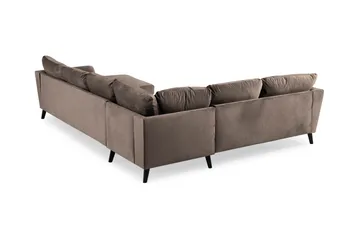 Trend 5-sits Högervänd L-formad Hörnsoffa med Divan i Sammet - Brun - Products - Möbler - Soffa - Hörnsoffa